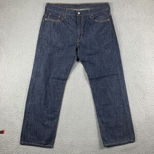 Levis Jeans Men 38x34 (Fits 38x31) Blue 569 Loose Fit Straight Dark Wash